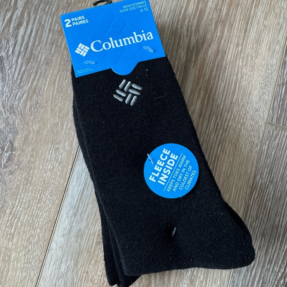 Columbia Men's Black Socks - 2 Pairs